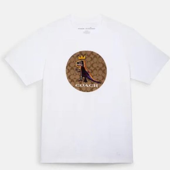 Coach X Jean Michel Rexy Crown Basquiat Signature T Shirt Art T-shirt Mens NWT - Picture 1 of 6